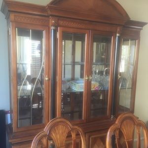 Dining table and hutch